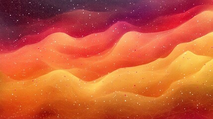 Abstract wavy layers of vibrant orange and red