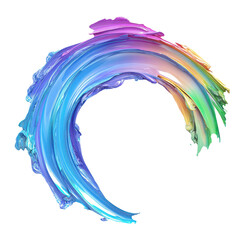 Wall Mural - a colorful, abstract brushstroke design with a vibrant rainbow gradient.