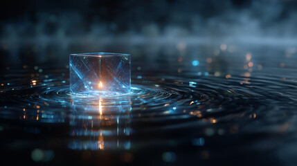 Canvas Print - the glowing core: a digital representation of a glowing core, surrounded by ethereal, abstract strea