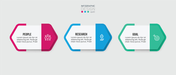 Wall Mural - Business concept infographic template with option.
