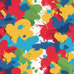 Wall Mural - Pattern of Colorful Paint Splatters