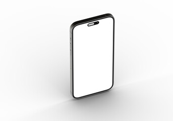 High-quality image of a modern smartphone with a blank screen, perfect for app presentations or website mockups.