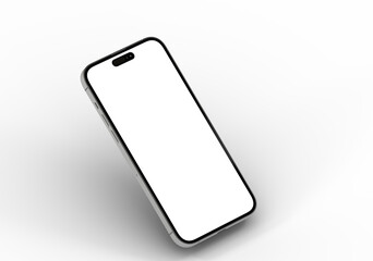 High-quality stock photo of a modern smartphone with a blank screen, perfect for app presentations or website designs.