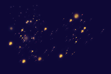 Wall Mural - magical golden cloud of glitter dust. fine, shiny bokeh glitter particles and fine bright dust. chri