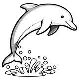 Dolphin Jumping Coloring Page Uncolored