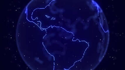 Wall Mural - virtual security blue planet earth managing ai. abstract network connection on digital background. t