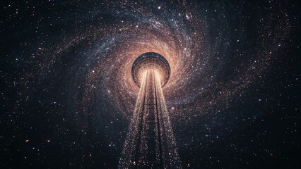 A galaxy with a large star in the center