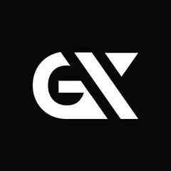 Wall Mural - the image shows a flat monogram logo design of an initial letter gx in white color that looks clean 