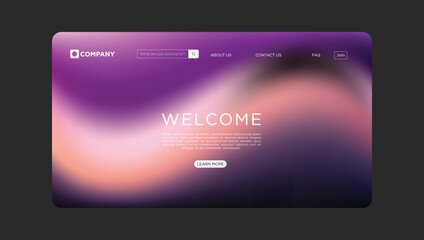 Modern professional website template design with elegant blurred gradient background