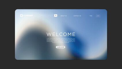 Modern website template for business with clean design and welcome message over abstract background