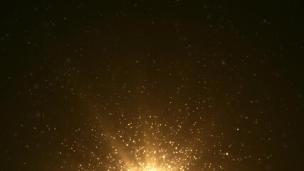 Wall Mural - animated background loop - warm orange particles rising with light rays
