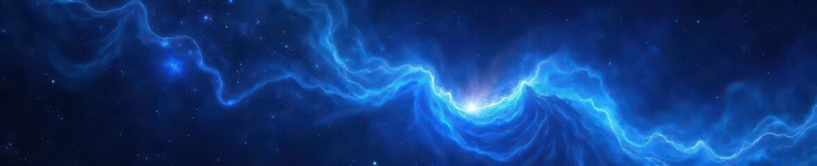 Wall Mural - A luminous blue river of cosmic energy flows through the inky black void , celestial body, blue