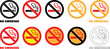 © iexpert360 - No smoking icon in different color and model. No smoking icon sheet with vector.