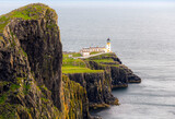 Panorama Neist Point, latarnia morska, wyspa Skye, Szkocja.