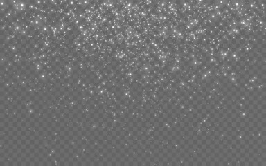 Wall Mural - glitter sparkle background with silver light particles. christmas magic rain effect for holiday or c