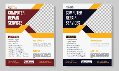 computer repair service flyer template
