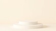 © Ylstudiobd - Minimalist product display podium with soft shadows and pastel background