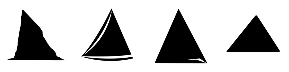 Wall Mural - Unique geometric shapes and sailing boat silhouettes displayed in a minimalist black and white style