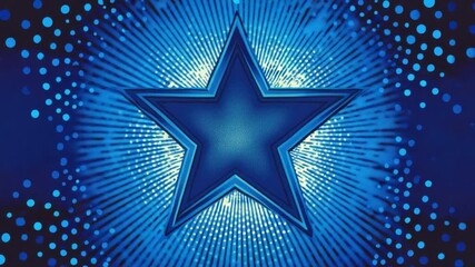 Wall Mural - bright blue starburst with radiating light effect and dotted background for creative design use 4k v