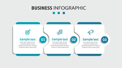 Wall Mural - Business infographic template with 3 options or steps	
