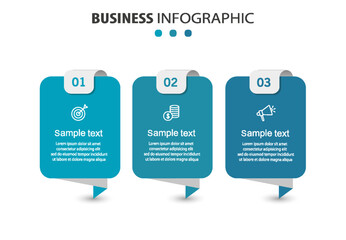 Wall Mural - business infographic template with 3 options or steps