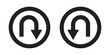 © Agastya 897 - U-turn ahead traffic sign road. U-Turn road sign. U Turn Arrow. Print u turn arrow icon linear graphics set vector. u turn shape pointer flat design pictogram vector elements.