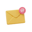 © Creative Vector - 3d illustration of a yellow envelope with a pink notification bubble containing the at symbol isolated on transparent background