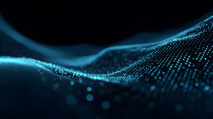 Blue Digital Wave Abstract Background