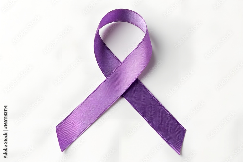 Purple Awareness Ribbon on White Background | Symbol of Support, Health ...