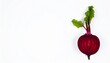 © Hadjnaas - Isolated beetroot. One fresh red beet with leaves and a half isolated on white background