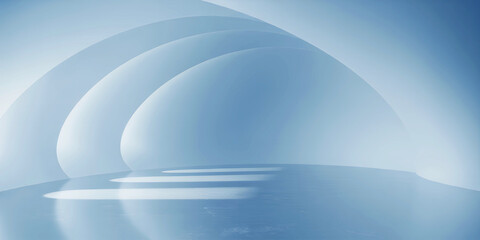Wall Mural - abstract illustration of light blue curved shapes with a subtle gradient effect design