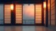 © Nanthawat - blurred image of a Korean hanok house interior at dusk