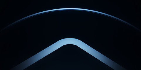 Wall Mural - a minimalist abstract image featuring curved light lines against a dark background space