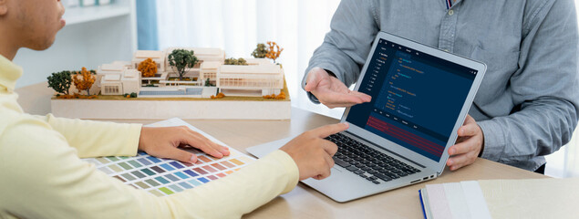 Software development programming on computer screen for brisk application and program coding
