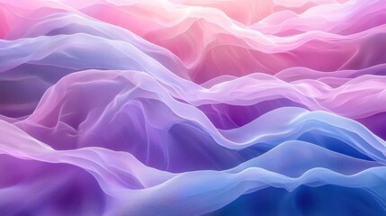 Wall Mural - Abstract flowing waves, lavender, pink and blue hues, soft dreamy texture