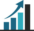 © myselfhafij - Bar chart with upward arrow showing business growth