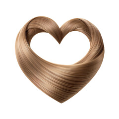 Wall Mural - hair heart shape formed by flowing strands of lustrous blonde in transparent space