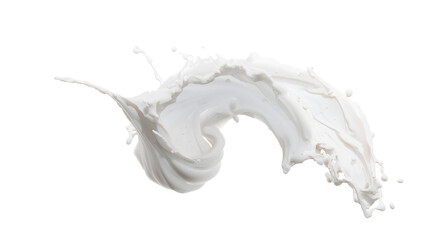 Wall Mural - dynamic milk splash captured against a serene canvas, a dance of liquid brilliance on an isolated