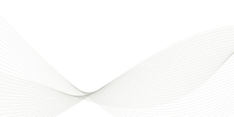 Wall Mural - minimalist abstract wave design consisting of smooth, flowing black and gray lines on a white backgr