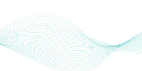 Wall Mural - minimalist abstract wave design consisting of smooth, flowing blue lines on a transparent background