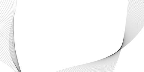 Wall Mural - minimalist abstract wave design consisting of smooth, flowing black and gray lines on a white backgr