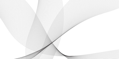 Wall Mural - abstract black wave banner template. wavy line with flowing curves. seamless pattern of continuous w