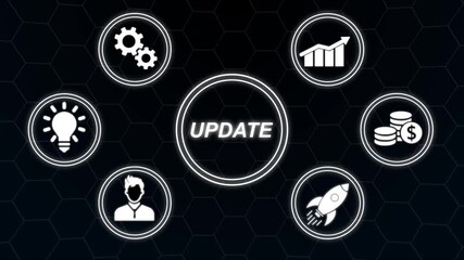 Business, Technology, Internet and network concept. Update software computer program upgrade. Digital background.