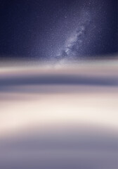 Sticker - clouds and starry sky. natural background with fog waves and milky way