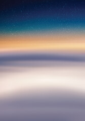 Sticker - clouds and starry sky. natural background with fog waves on sunrise