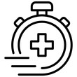 © sahila - Medical Response Outline Icon Design Vector - Stopwatch with medical cross, symbolizing rapid emergency medical response