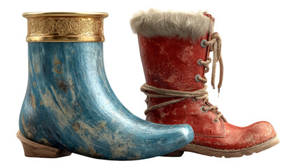 Isolated Unique Boots on Transparent Background for Creative Use