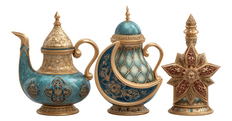 Elegant Isolated Decorative Objects on Transparent Background