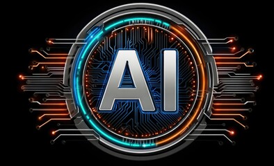 stylish and modern representation of ai technology with circuit patterns, showcasing the fusion of d