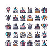 © Ari ortega - birthdays, icons set